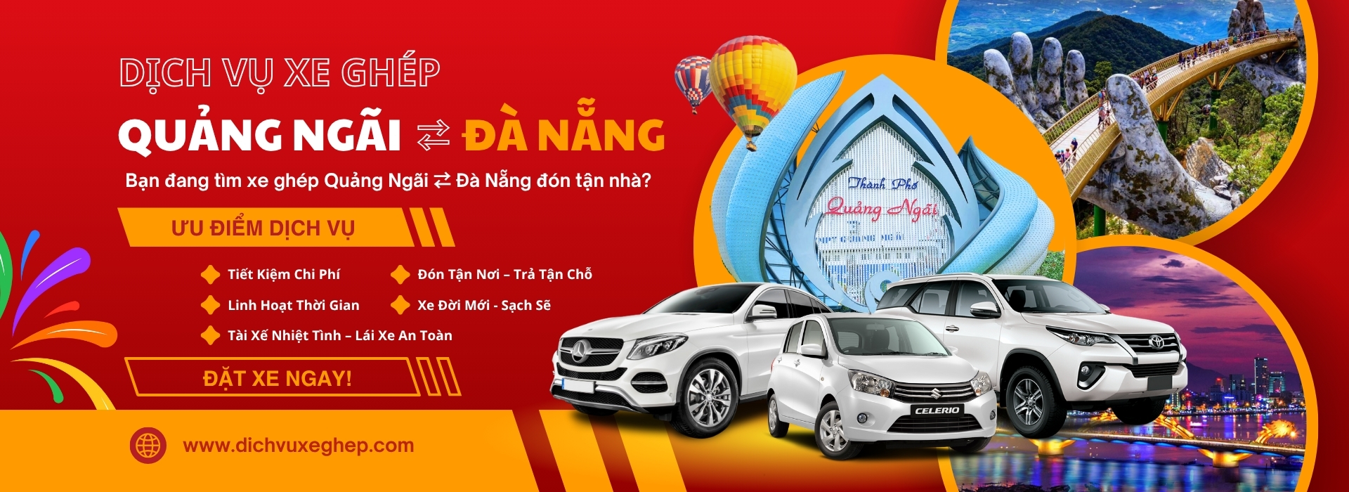 Dịch vụ xe ghép Đà Nẵng - Quảng Ngãi